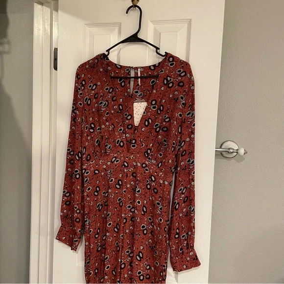 Free People Red Floral Jumpsuit - Picture 7 of 13